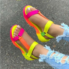 2021 Superstarer Summer Flat Bottom Leisure Fashion Fish Mouth Women′s Shoes